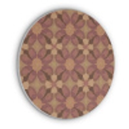 Retro - Bloemen - Bruin Akoestische PET Vilt - Rond klein 838 -3d