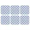 Patroon - Tegel - Blauw onderzetter kurk middel 366 -3d