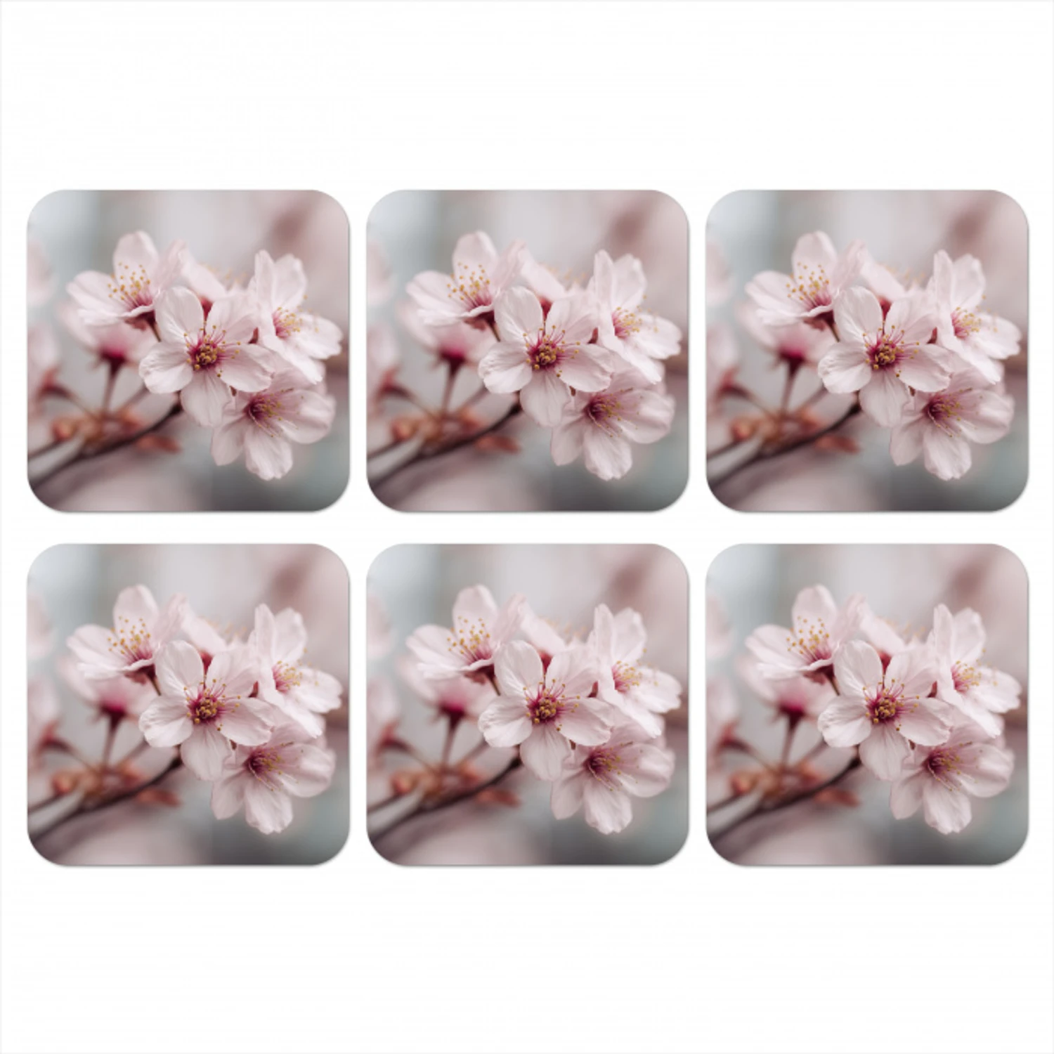 Bloesems - Meeldraden - Geel - Wazig onderzetter kurk middel -3d