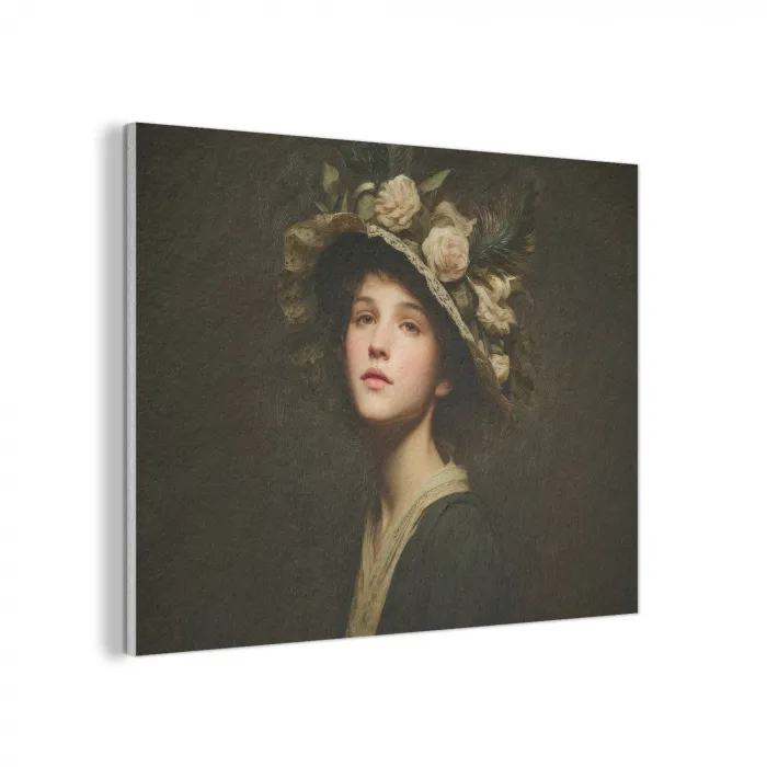 Bloemenhoed - Portret - Vrouw PET vilt klein -3d
