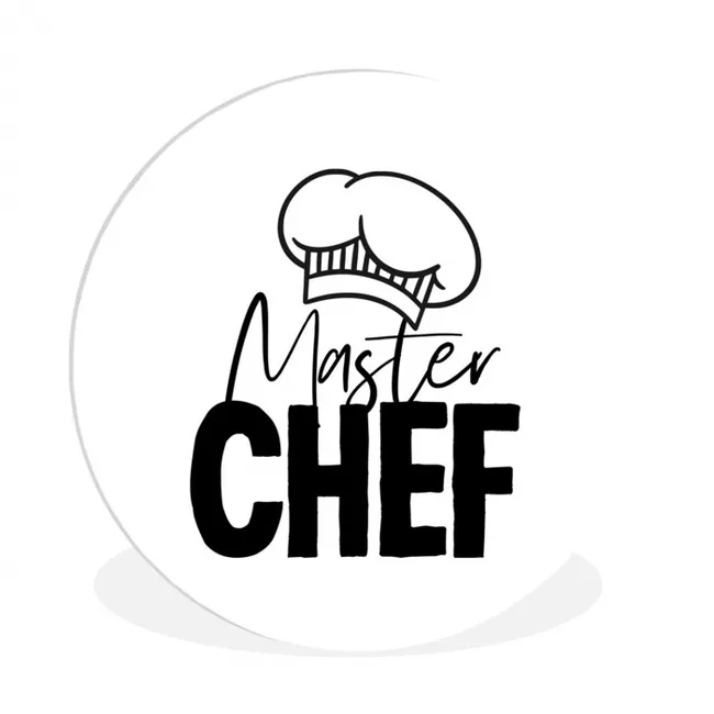 Keuken - Koken - Bakken - Chef - Master Chef - Kok - Tekst Wandcirkel kunststof plaat 5mm dik klein -3d