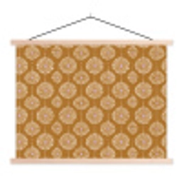 Bloemen - Modern - Oker textielposter latten blank klein 122 -3d