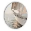 Zeilboot - Zee - Beige - Zon Akoestische PET Vilt - Rond klein -3d