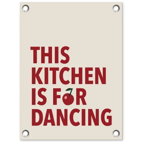 Rood - Quote - Kersen tuinposter los doek klein -3d