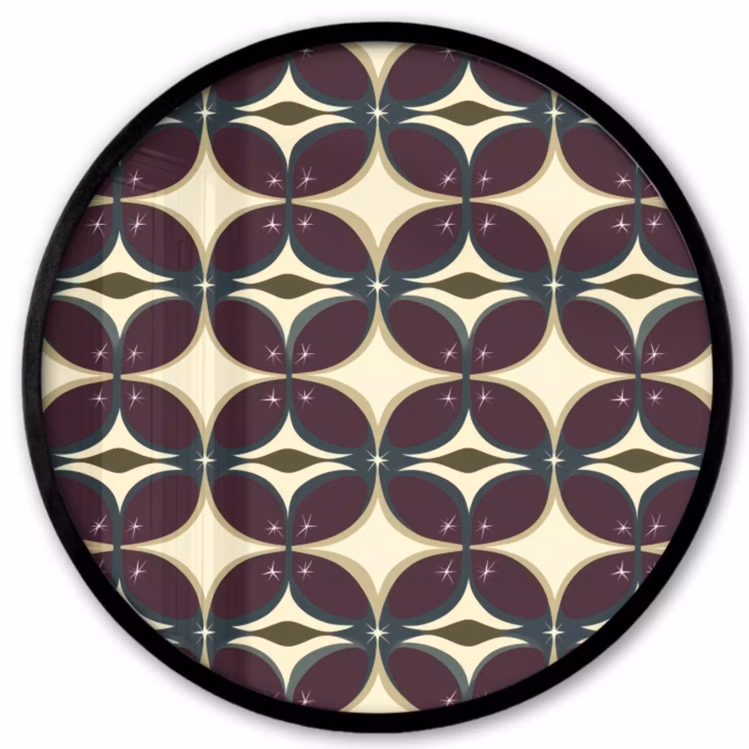Cirkel - Retro - Kleurrijk Fotolijst rond zonder passe partout klein 856 -3d