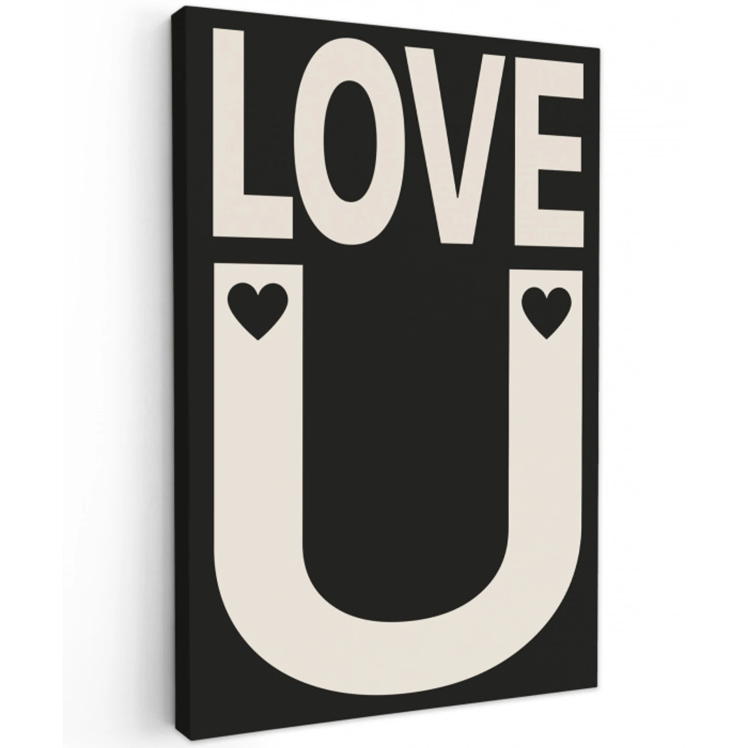 Love - Zwart - Minimalistisch canvas 2cm klein -z3d