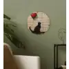 Street art - Kat - Ballon - Graffiti - Banksy Wandcirkel kunststof plaat 5mm dik klein -sfeer3