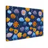 Bloemen - Patroon - Blauw - Contrast canvas 2cm klein -z3d