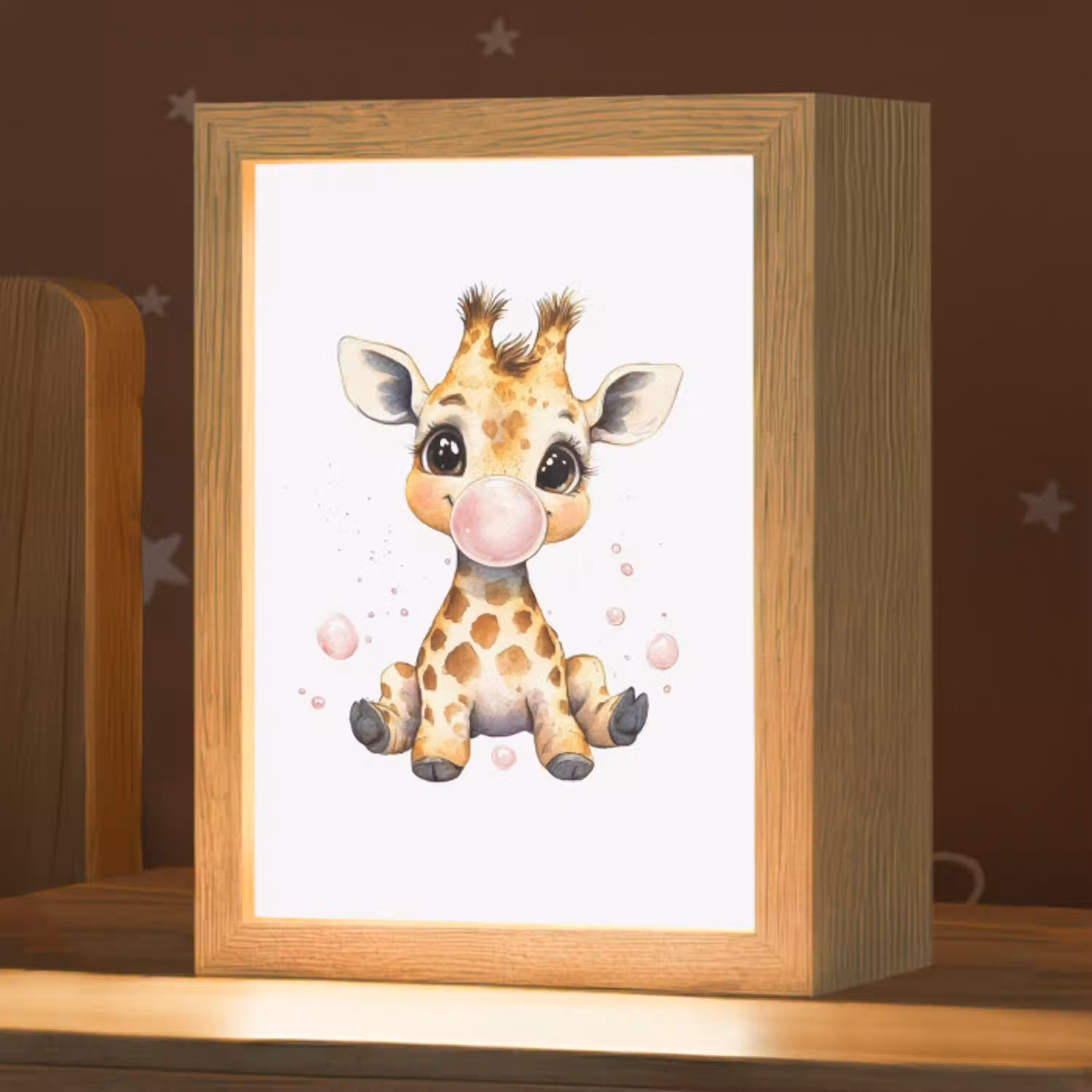 Giraffe - Roze - Kauwgom Light Box met kabel klein -zzz_3d_website