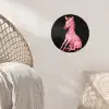 Zebra - Roze - Gestreept Wandcirkel behangsticker klein -sfeer4