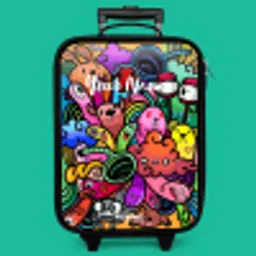 Vrolijke monsterchaos Kinderkoffer - Zwart klein -zzz_website3d_nbs