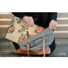 Vogel - Tak - Bloemen - Oranje laptophoes neopreen klein -tas