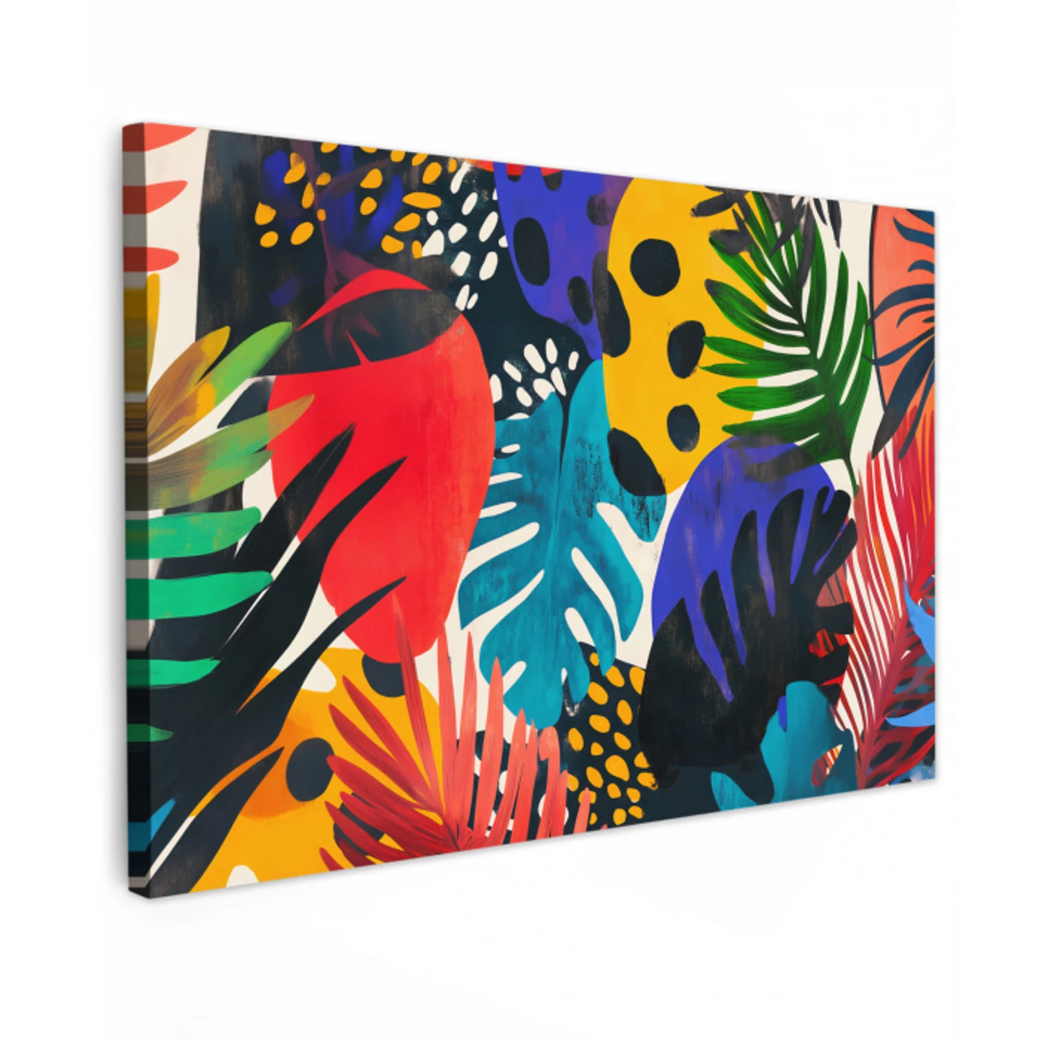 Bladeren - Vormen - Abstract - Kleurrijk canvas 2cm klein -z3d