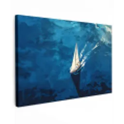 Zeilboot - Water - Abstract - Schaduw Tuinposter op houten frame 2 cm dik klein -3d