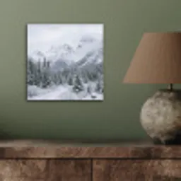 Weg - Bergen - Sneeuw - Naaldbos - Avontuurlijk aluminium wit klein -sfeer2