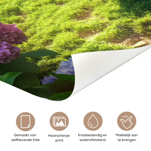 Natuur - Hortensia - Bloemen - Groen deurposter klein -closeup_NL
