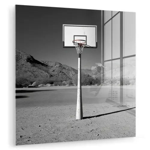 Basketbalpaal - Landschap - Zand - Wit plexiglas 5mm klein -zzzproduct_nieuw
