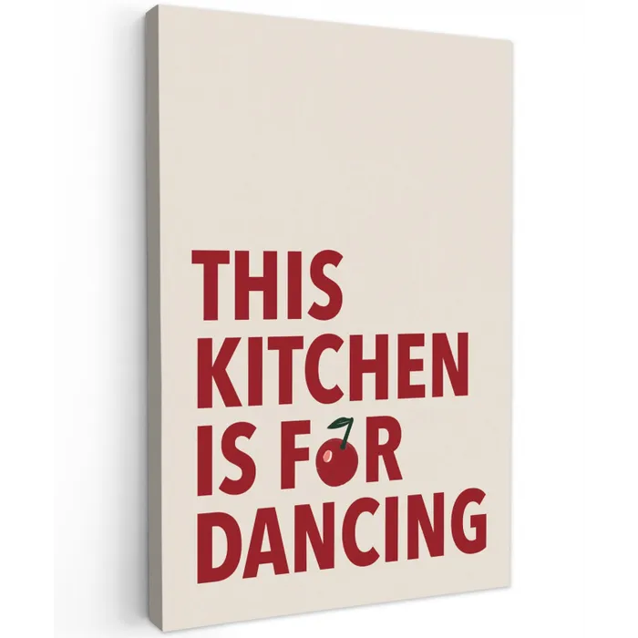 Rood - Quote - Kersen canvas 2cm klein -z3d
