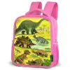 Dino's bij het water Kinderrugzak - Roze middel -schuin