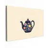 Theepot - Kleurrijk - Bloemen canvas 2cm klein -z3d