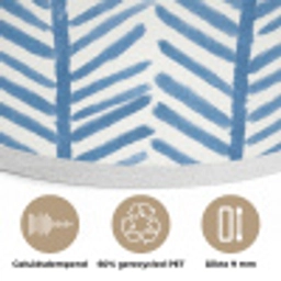 Patroon - Streep - Blauw Akoestische PET Vilt - Rond klein 838 -closeup_NL
