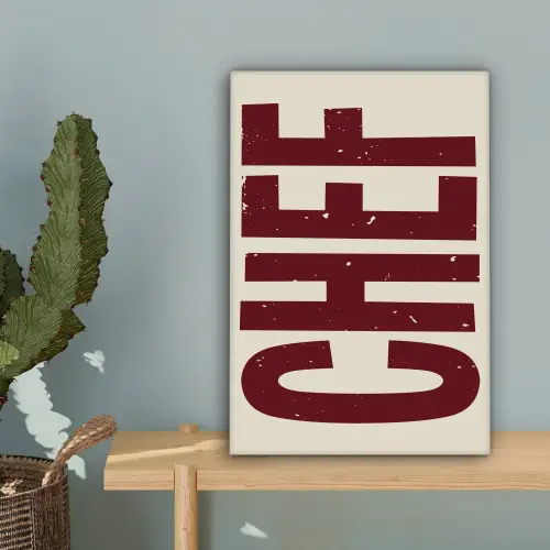 Chef - Rood - Japandi - Vintage canvas 2cm klein -sfeer4