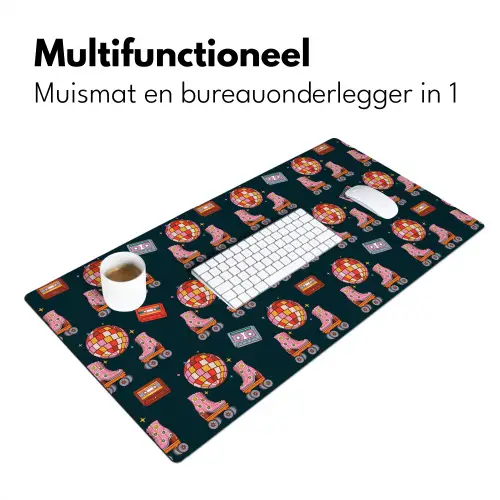 Rolschaatsen - Patroon - Disco Muismat XXL klein 681 -sfeer4