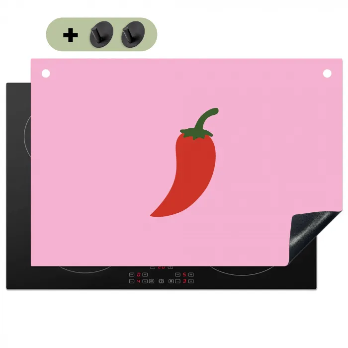 Peper - Rood - Illustratie Inductie beschemer met haakjes klein -3d