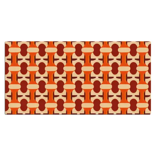 Geometrisch - Retro - Oranje Muismat XXL klein 681 -3d_leeg
