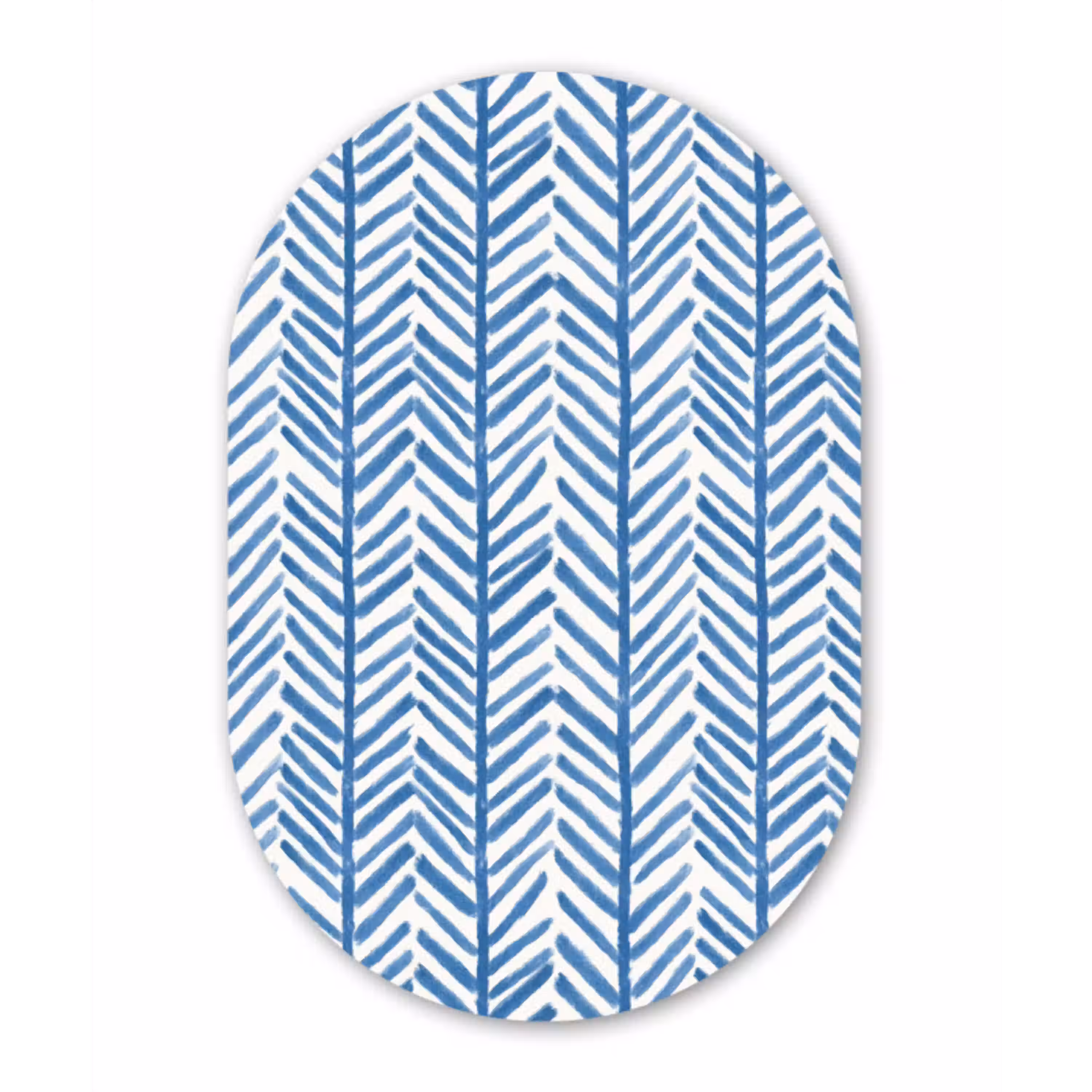 Patroon - Streep - Blauw Wandcirkel Ovaal Aluminium middel 839 -3d