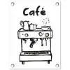 Illustratie - Café - Koffiemachine - Kopjes tuinposter los doek klein -3d