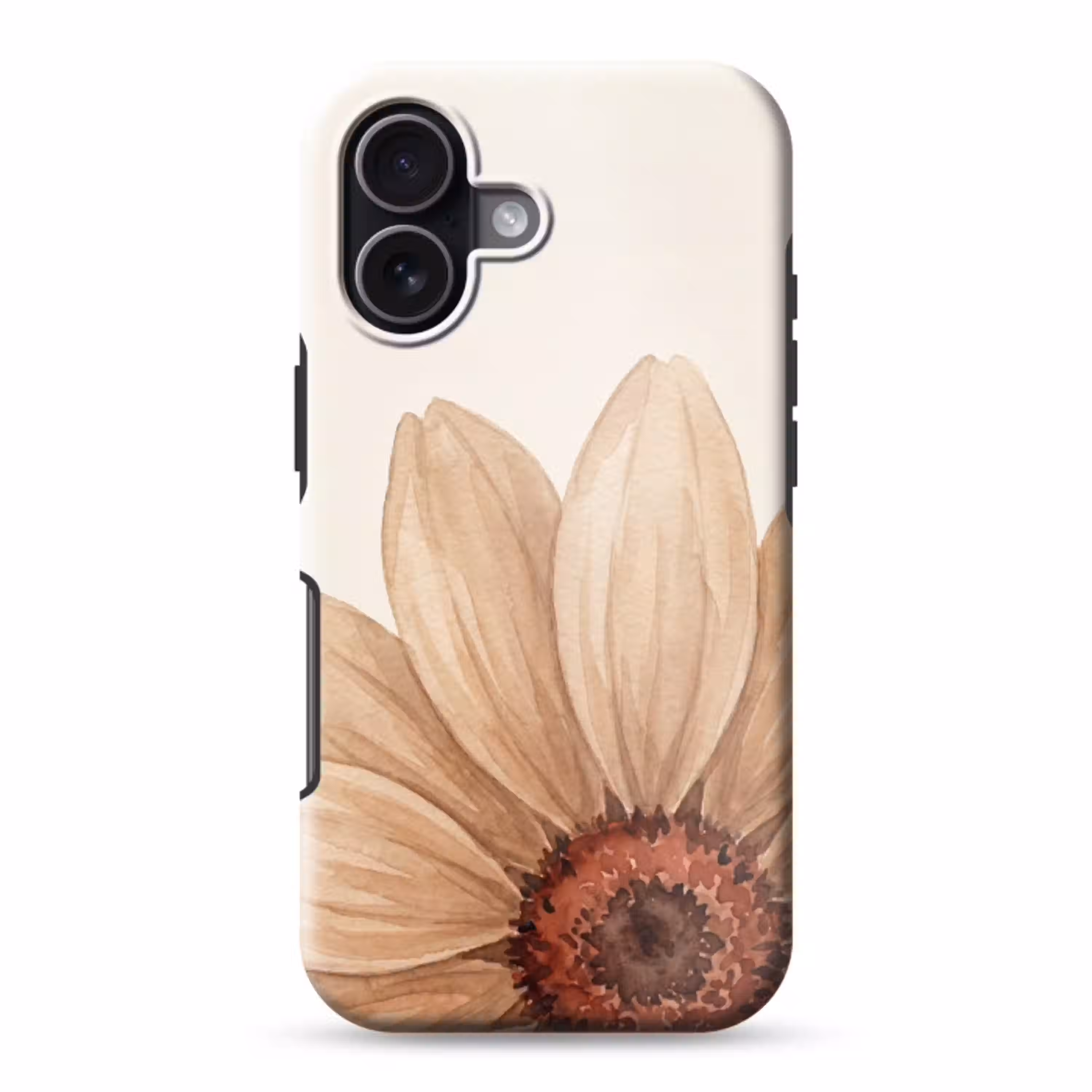 Bloemen - Bloemblad - Natuur - Aquarel - Beige Toughcase MagSafe Apple iPhone 17 klein -3d