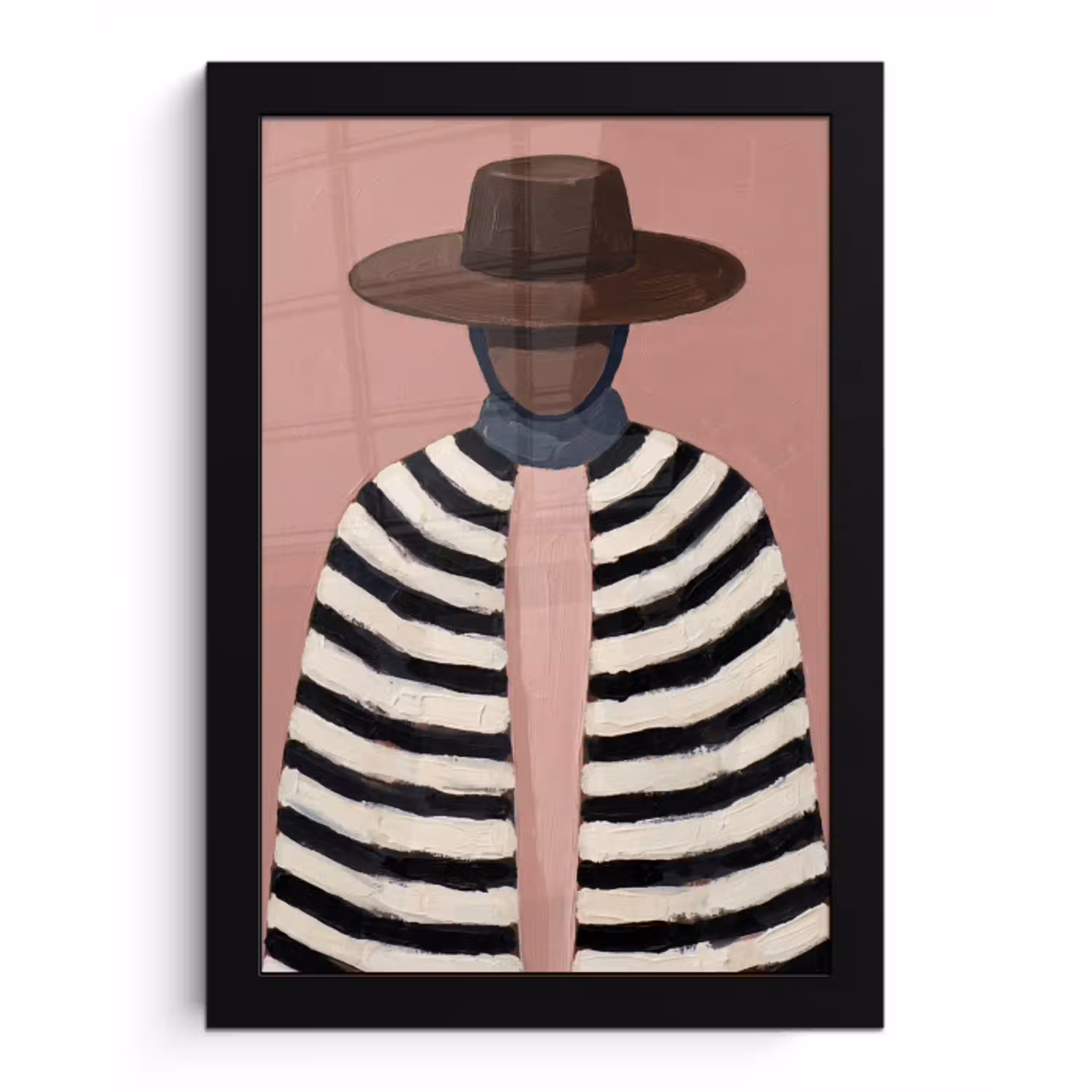 Grafisch - Vrouw - Roze fotolijst zwart zonder passe partout klein -3d