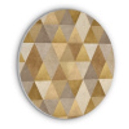 Geometrisch - Driehoek - Goud Akoestische PET Vilt - Rond klein 838 -3d