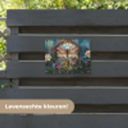 Libelle - Mozaïek - Bloemen - Kleurrijk tuinposter los doek klein -sfeer3