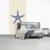 Blauwe zeester - Minimalistisch - Beige fotobehang vinyl groot -slaapkamer