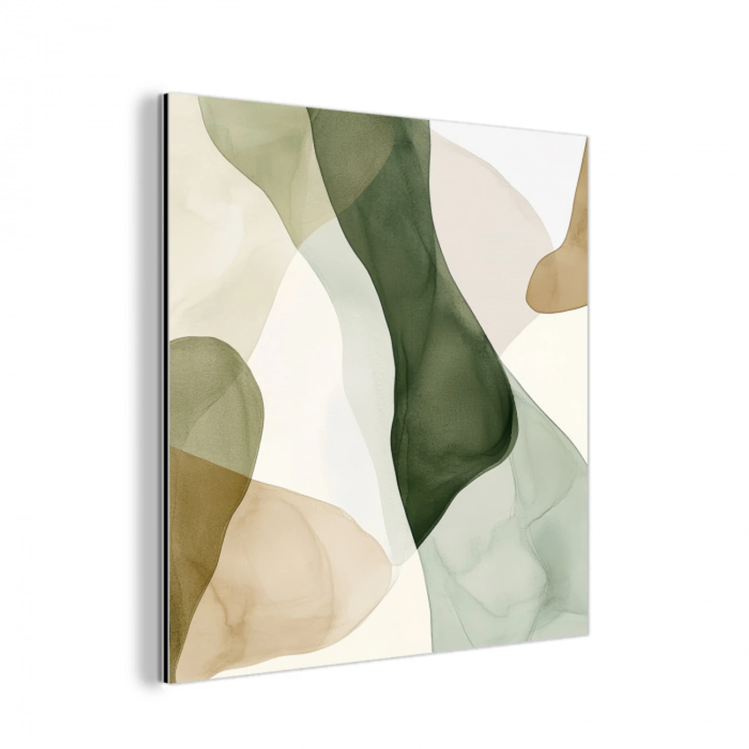 Japandi - Abstract - Groen aluminium wit klein -3d