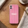 Gestreept - Roze - Chéri Apple iPhone 16 klein -sfeer1