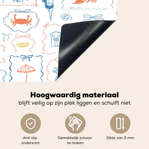 Zee - Sfeer - Strand - Multi Inductie beschemer met haakjes klein 777 -ky-onderkant-nl
