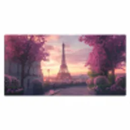 Eiffeltoren - Parijs - Roze Muismat XXL klein -3d_leeg