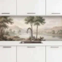 Bomen - Meer - Bergen - Illustratie keuken achterwand 2 middel -3d