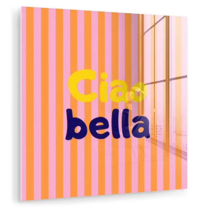 Verticaal - Strepen - Oranje - Ciao bella plexiglas 5mm klein -zzzproduct_nieuw