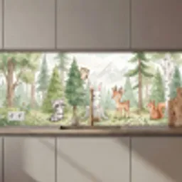 Bos - Dieren - Groen keuken achterwand 2 middel zz_3dshopping