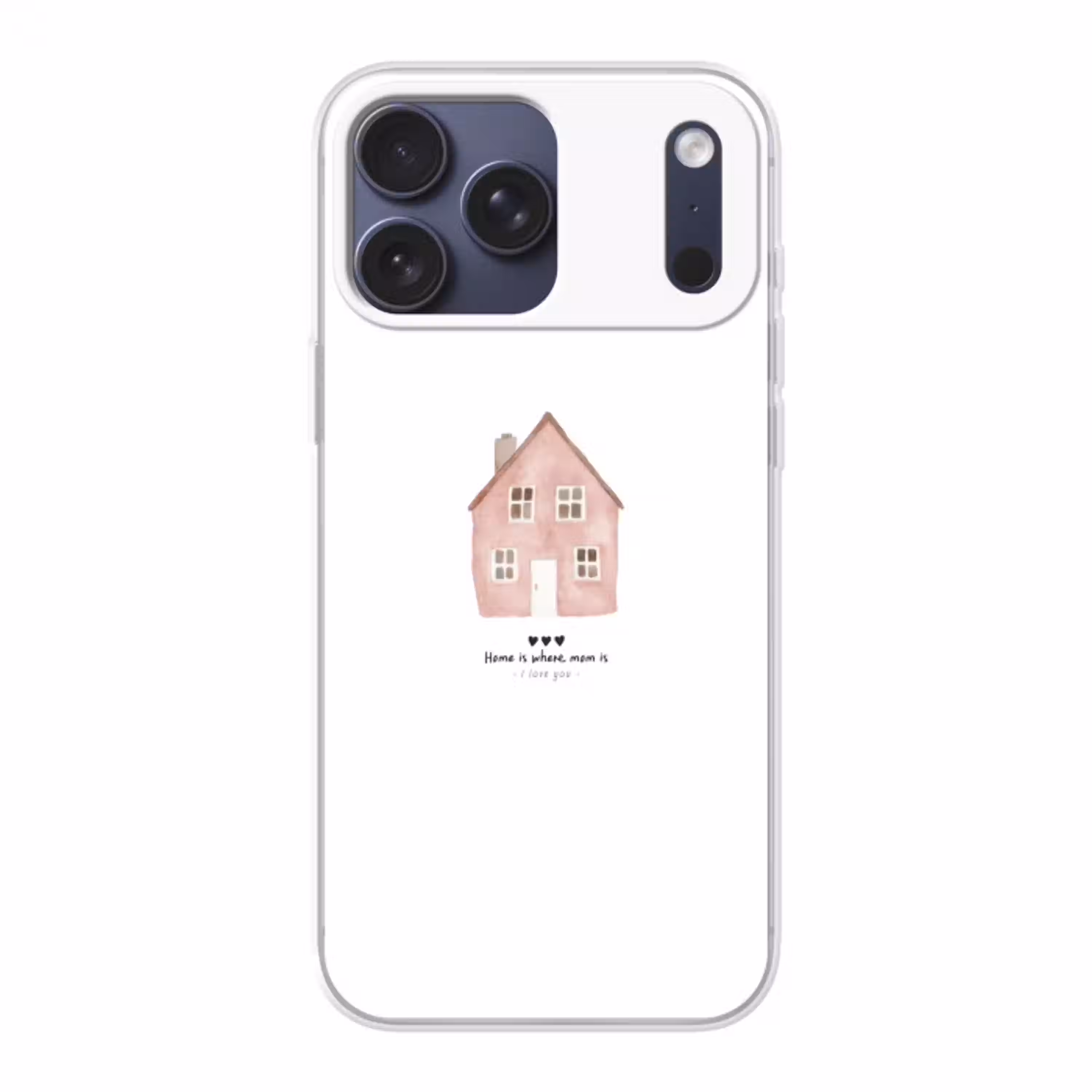 Huisje - Roze - Quote - Moeder Telefoonhoesje iPhone 17 Pro Max klein -3d