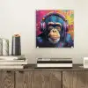 Graffiti - Chimpanzee - Street art - Koptelefoon - Aap plexiglas 5mm klein -sfeer1