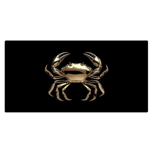 Goud - Krab - Dieren - Zwart Muismat XXL klein -3d_leeg