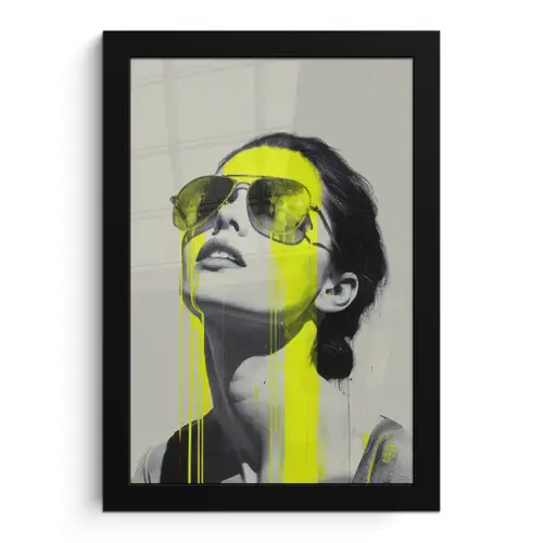 Vrouw - Bril - Verf fotolijst zwart zonder passe partout klein -3d