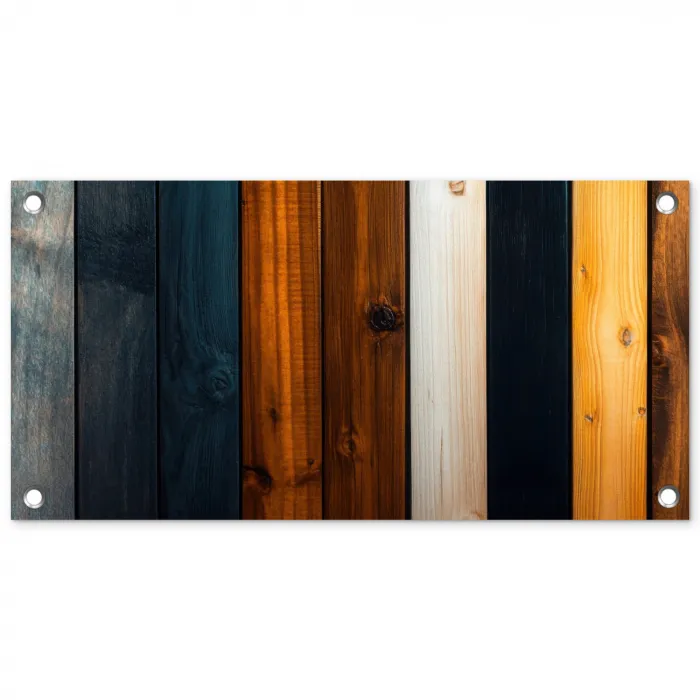 Hout - Planken - Donker - Warm tuinposter los doek klein -3d