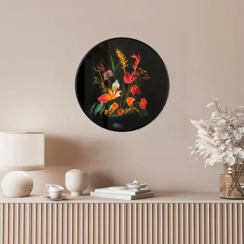 Schaal - Boeket - Bloemen Fotolijst rond zonder passe partout klein -sfeer3