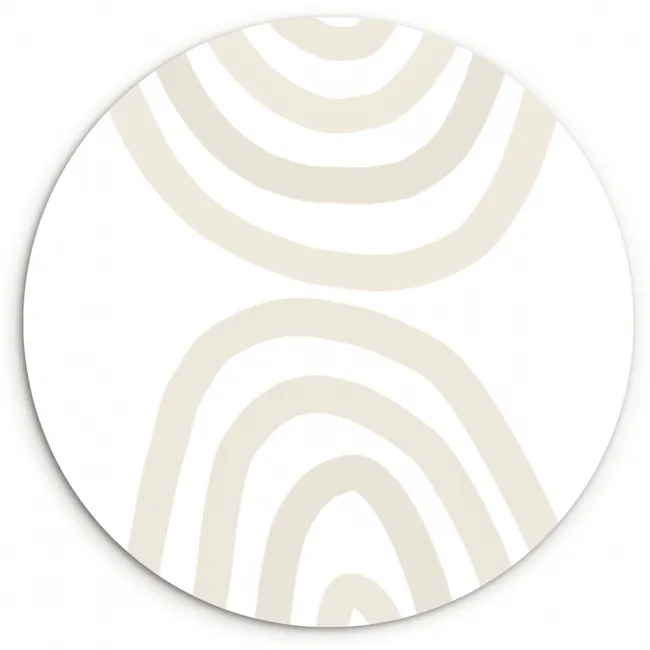 Regenboog - Pastel - Design - Abstract Wandcirkel kunststof plaat 5mm dik klein -3d